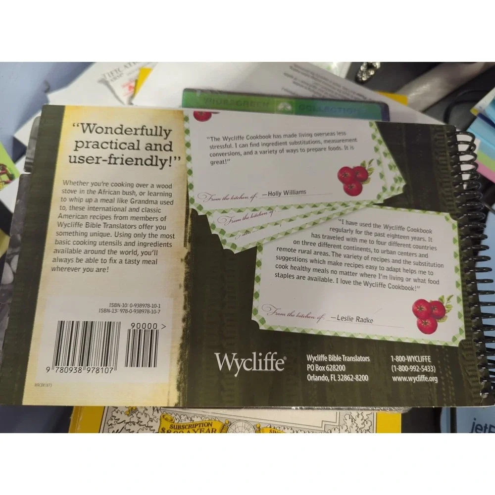 The‎ Wycliffe Cookbook old & new favorites recipes Spiral-bound By Angela Nelson
